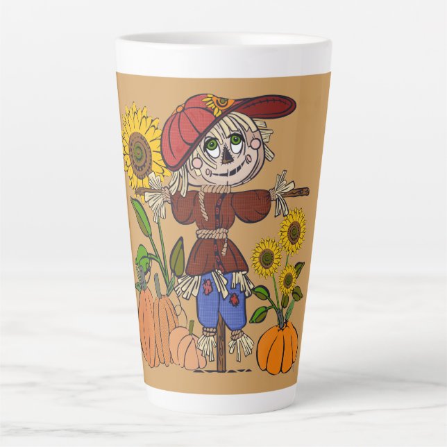 Super Cute Scarecrow Latte Mug (Front)