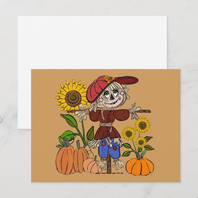Super Cute Scarecrow Postcard (Front/Back)