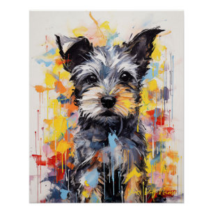 Super Cute Schnauzer Dog Puppy 002 - Xeno Lucilfer Poster