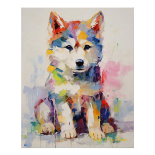 Super Cute Siberian Husky Dog Puppy 004 - Xeno Luc Poster
