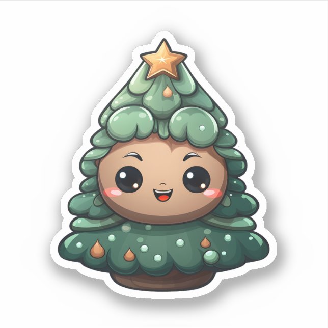 Super Cute Smiling Green Baby Christmas Tree (Front)