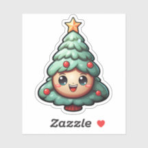 Super Cute Smiling Green Christmas Tree