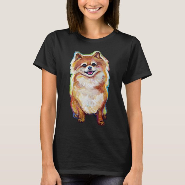 Super Cute Smiling Pomeranian T-Shirt (Front)