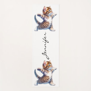 Super Cute Tabby Cat Yoga Mat