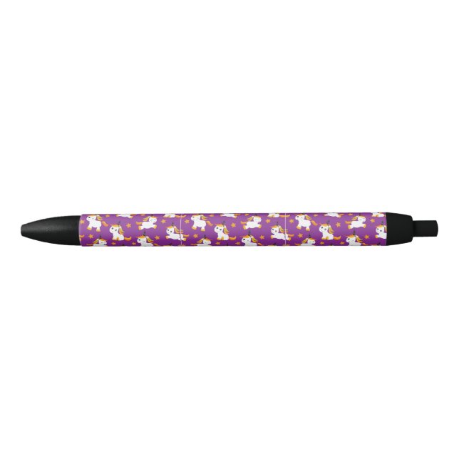 Super Cute Unicorns Black Ink Pen (Front)
