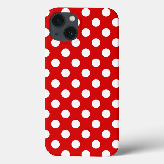 Super Cute White And Red Polka Dot Pattern Case-Mate iPhone Case (Back)