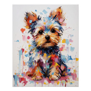Super Cute Yorkshire Terrier Dog Puppy 001 - Xeno Poster