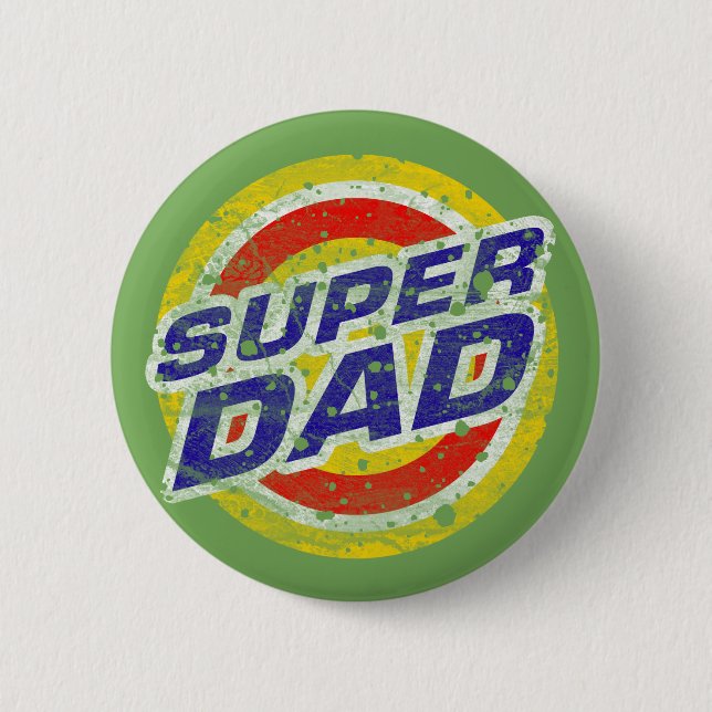 Super Dad 6 Cm Round Badge (Front)