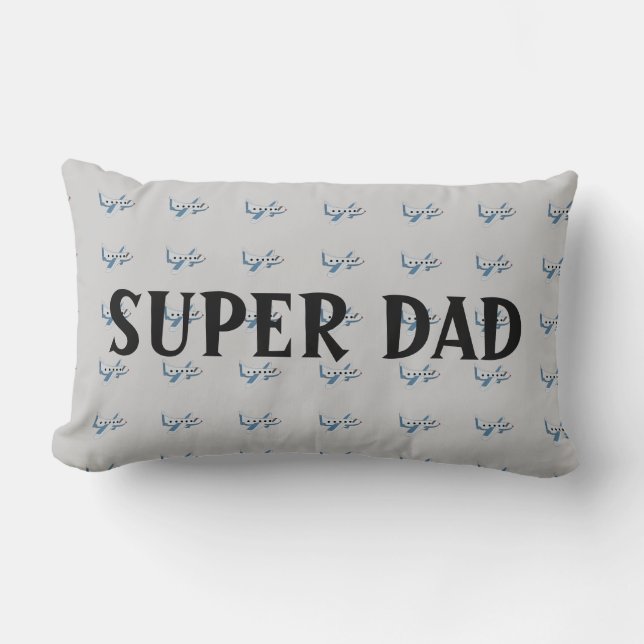 Super Dad Aeroplanes Lumbar Cushion (Front)