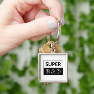 Super Dad Black And White Dad Key Ring