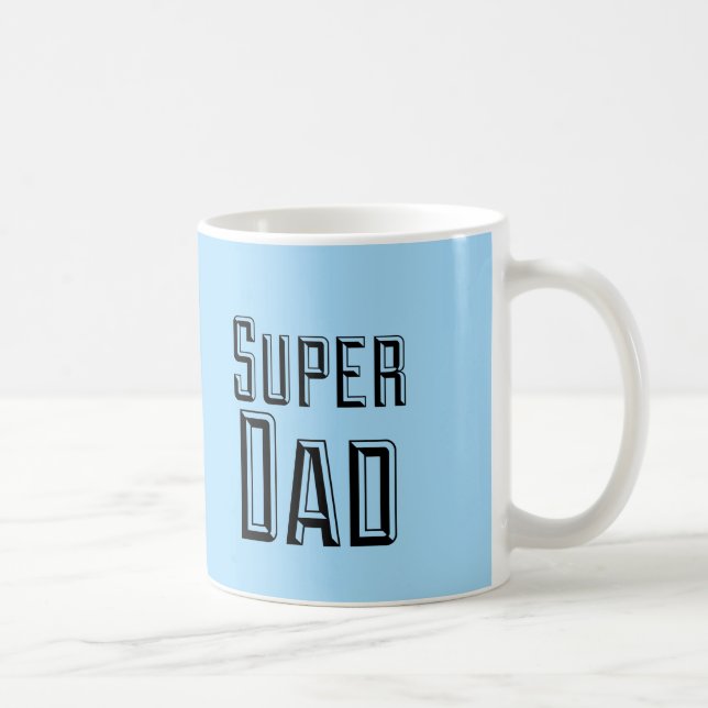 Super Dad Block Text Coffee Mug (Right)