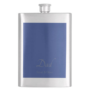 Super Dad Blue & Silver Minimalist – Father’s Day  Hip Flask