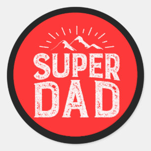 super dad classic round sticker