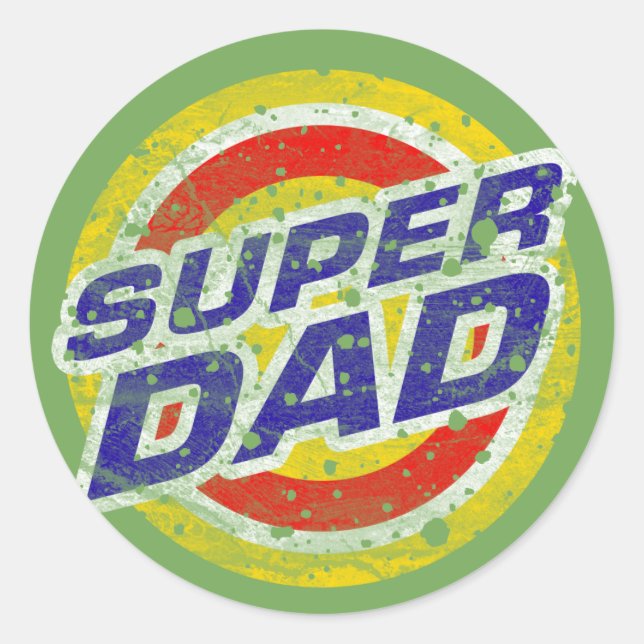 Super Dad Classic Round Sticker (Front)