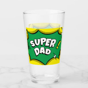 “Super Dad” Colourful Comic Book Pop Art Glass