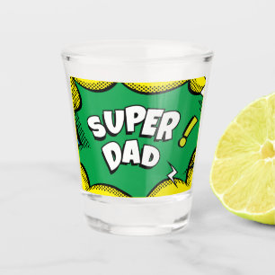 “Super Dad” Colourful Comic Book Pop Art Shot Glass