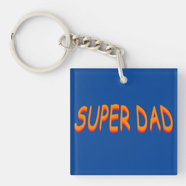 Super Dad Comic Style Font Key Ring (Front)