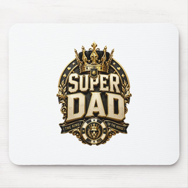 Super Dad Crown Crest Mouse Mat (Front)