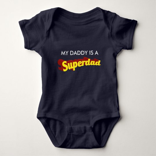 Super Dad dad is my superhero comic text Baby Bodysuit