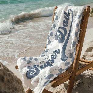Super Dad Established   Monogram Beach Towel