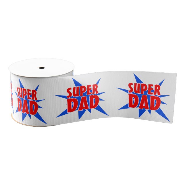 Super Dad Father's  Day Gift Ribbon Grosgrain Ribbon (Spool)