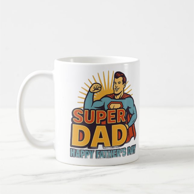 "Super Dad" Father's Day MUG– best papa Coffee Mug (Left)
