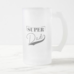 Super Dad Frosted Glass Beer Mug