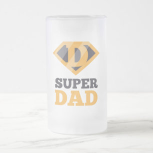 Super Dad Frosted Glass Beer Mug