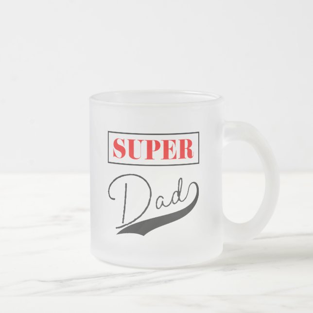 Super Dad  Frosted Glass Coffee Mug (Right)
