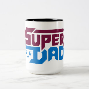 Super Dad Gamer Gift – Cute Retro Two-Tone Coffee Mug