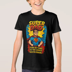Super Dad Gift - Father's Day Superhero Comic  Tri-Blend Shirt