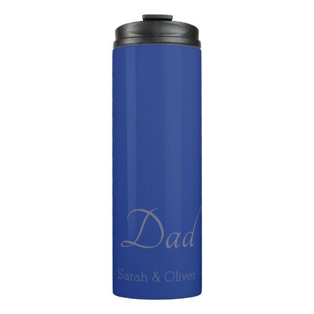 Super Dad Gift — Minimalist Blue & Silver |  Thermal Tumbler