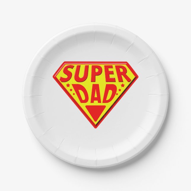 Super Dad - Happy Fathers Day Paper Plate (Front)