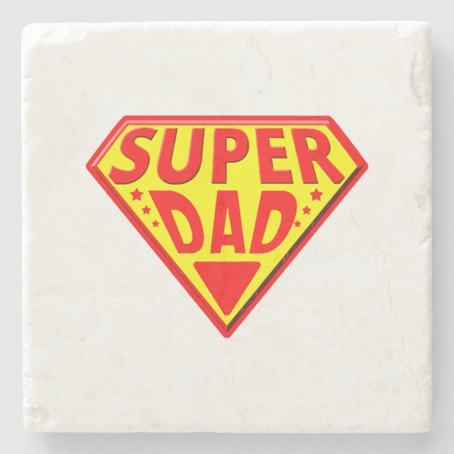 Super Dad - Happy Fathers Day Stone Coaster (Front)