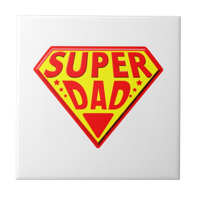 Super Dad - Happy Fathers Day Tile (Front)