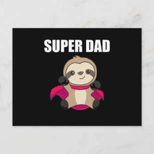 Super Dad Hero Funny Sloth Dad Father Postcard