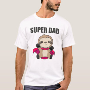 Super Dad Hero Funny Sloth Dad Father T-Shirt