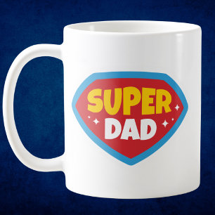 Super Dad Hero Shield Coffee Mug