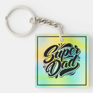 Super Dad Hero Typography Design-67888 Key Ring