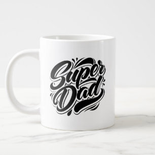 Super Dad Hero Typography Design-67888 Large Coffee Mug