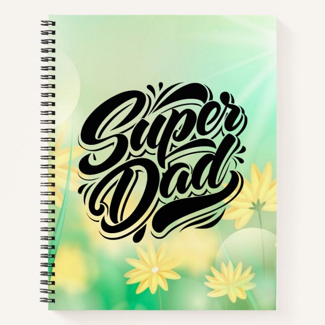 Super Dad Hero Typography Design-67888 Notebook (Front)