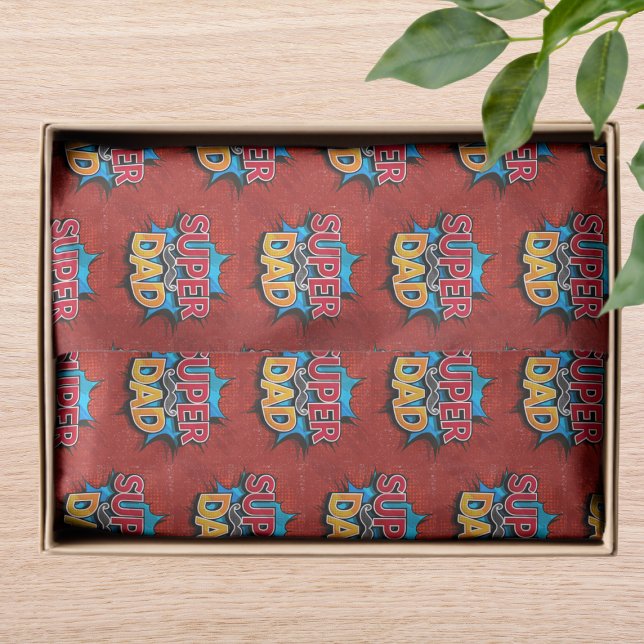 Super Dad Moustache Modern Grunge Tissue Paper (Creator Uploaded)