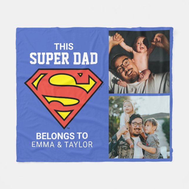 Super Dad Photo Template Fleece Blanket (Front (Horizontal))