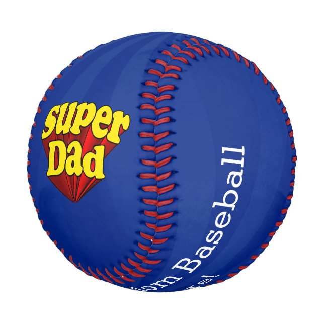 Super Dad Red Yellow Blue Father's Day Superhero Baseball (Angled)