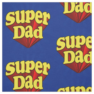 Super Dad Red Yellow Blue Father's Day Superhero Fabric