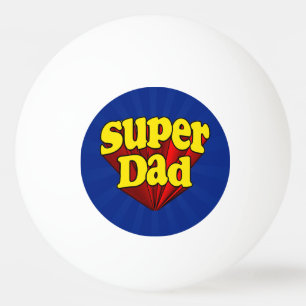 Super Dad Red Yellow Blue Father's Day Superhero Ping Pong Ball