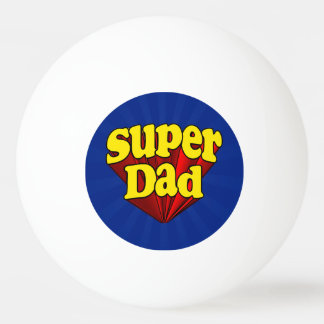 Super Dad Red Yellow Blue Father's Day Superhero Ping Pong Ball
