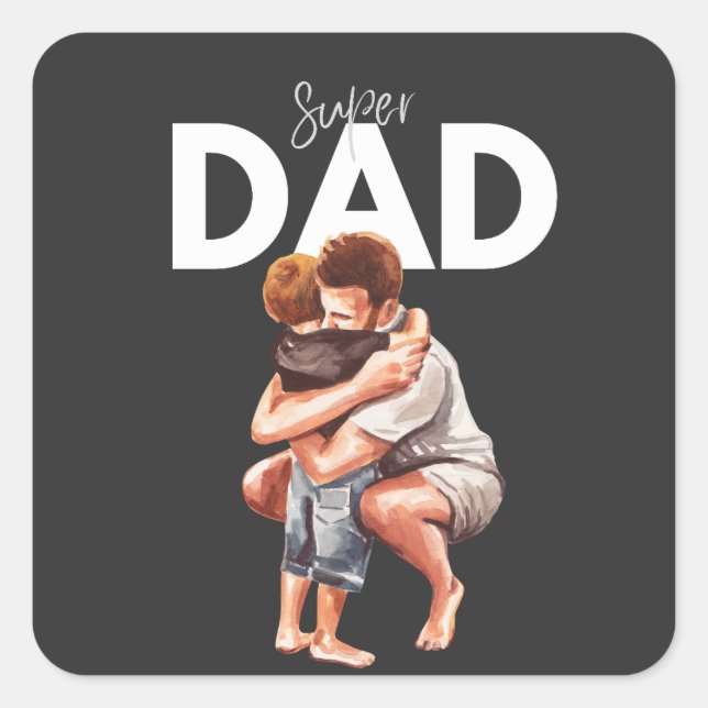 Super Dad Square Sticker (Front)