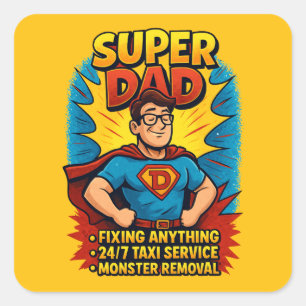 Super Dad Sticker: The Perfect Father's Day Gift! Square Sticker