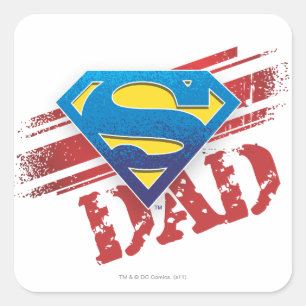 Super Dad Stripes Square Sticker